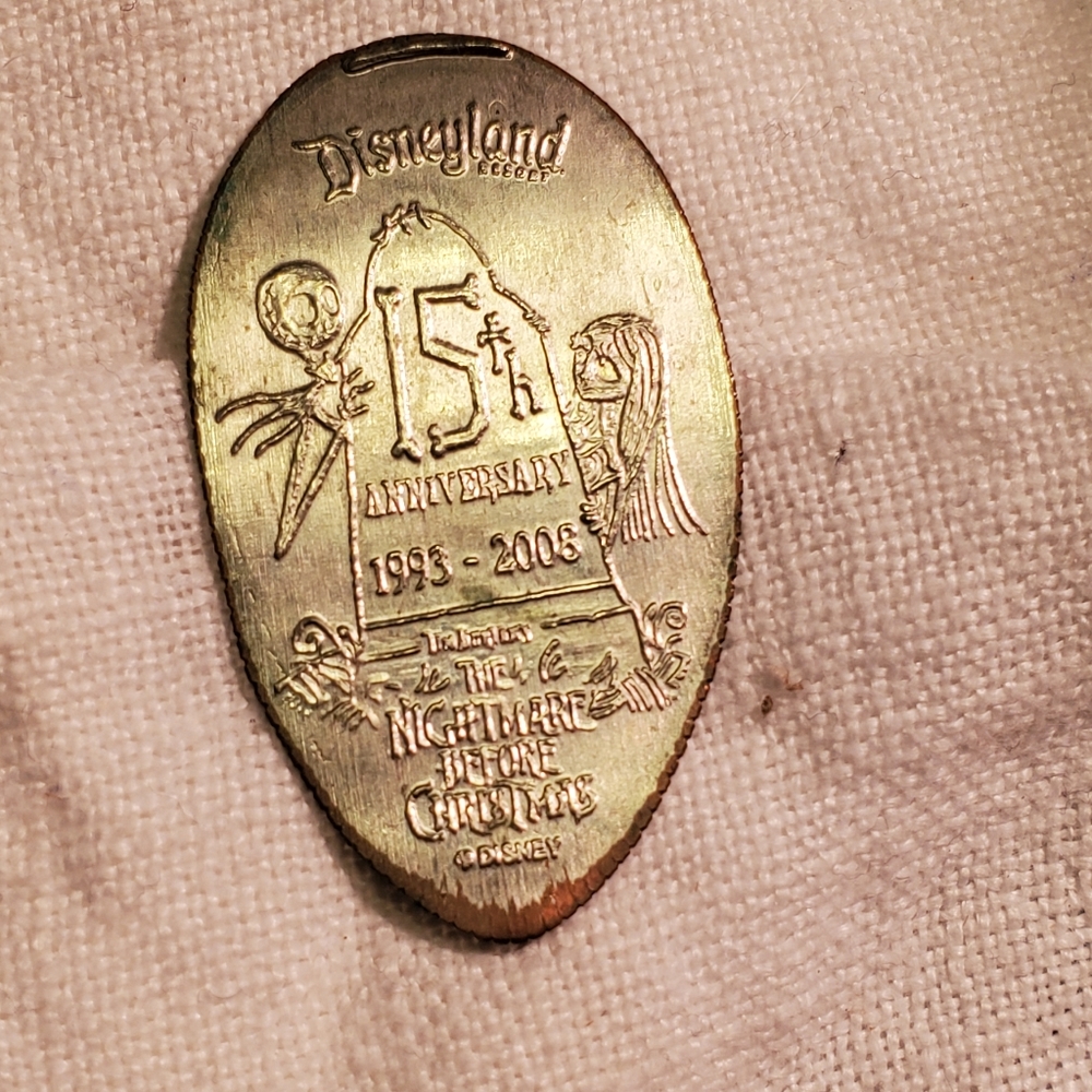Nightmare Before Christmas 15th Anniversary Disney Pressed Quarter Coin